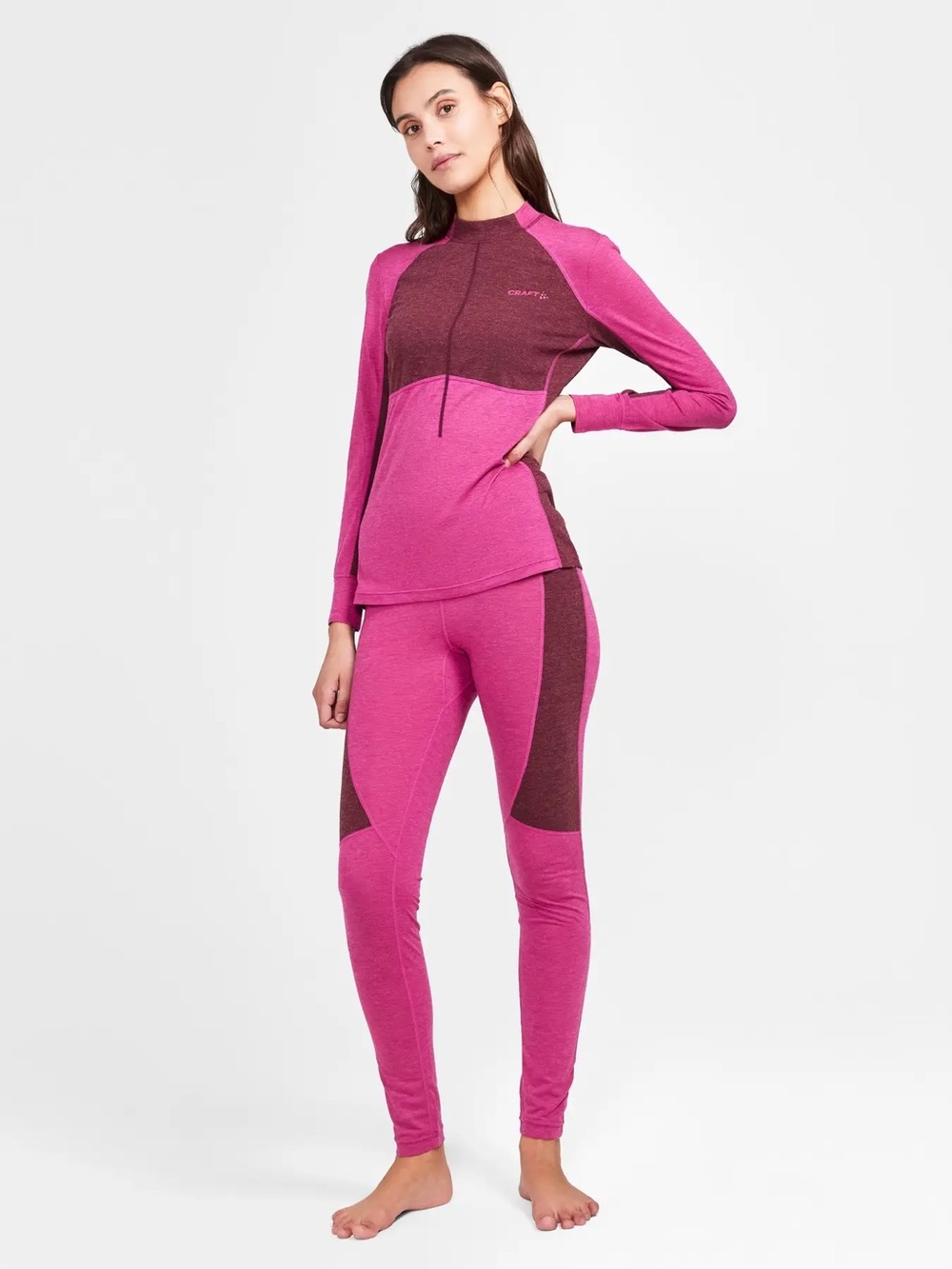 FULL SET Craft Core Women’s Merino Wool Blend Base Layer Shirt +Pants Set